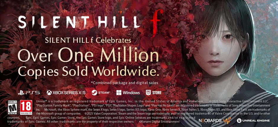《SILENT HILL f》全球銷量突破一百萬套 PlayStation®5、XBOX Series X|S 和 PC 平台熱賣中