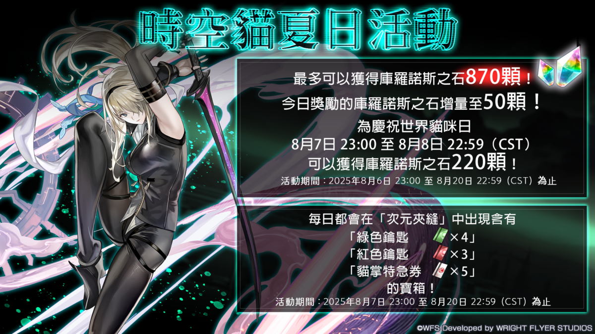 《Another Eden:穿越時空的貓》 Ver 3.12.40 更新,黑衣刀手 Another Style 登場,夏日活動獎勵加碼